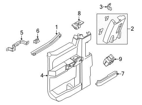 2022 Ford F-350 Super Duty Panel Assembly - Door Trim Diagram for HC3Z-2827407-CB