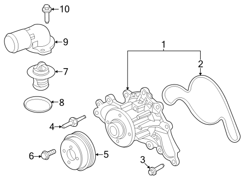 2023 Ford F-350 Super Duty Water Pump Diagram