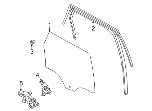 2023 Ford Bronco Sport Glass - Rear Door Diagram