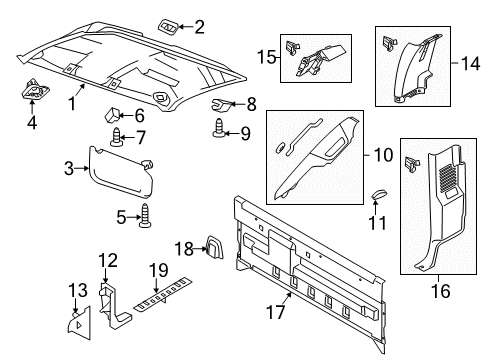 2014 Ford F-350 Super Duty Panel - Trim Diagram for BC3Z-25278D12-AE