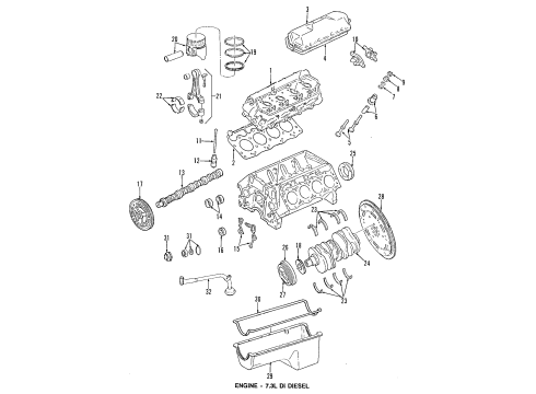 1996 Ford F-350 Adaptor - Oil Cooler Diagram for F3TZ-6K741-A