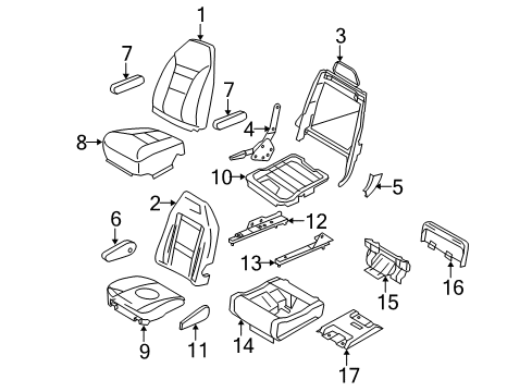 2009 Ford E-150 Cover - Seat Back Hinge Diagram for 3C2Z-1564682-BAC