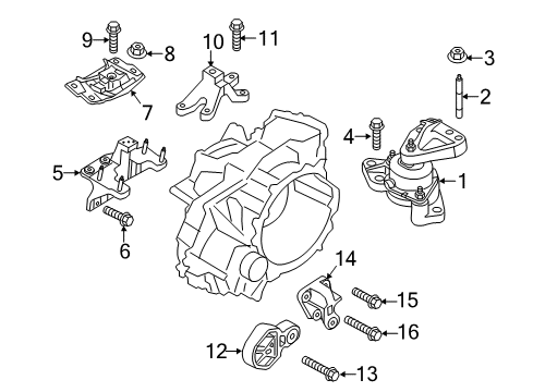 2014 Ford Explorer Engine & Trans Mounting Diagram