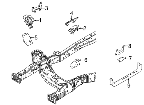 2017 Ford E-350 Super Duty Engine & Trans Mounting Diagram 1 - Thumbnail