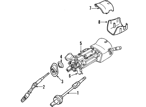 2002 Ford Thunderbird Steering Column & Wheel, Steering Gear & Linkage Diagram 1 - Thumbnail