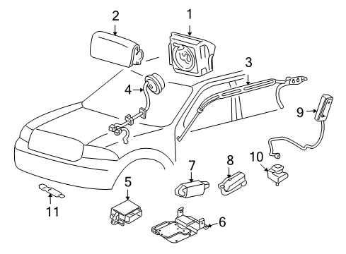 2007 Ford Explorer Sport Trac Air Bag Components Diagram