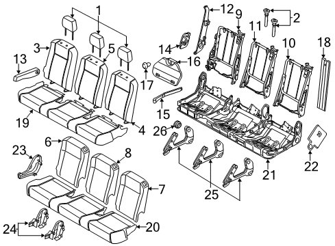 2023 Ford Transit-350 HD COVER ASY - REAR SEAT BACK Diagram for HK4Z-9966600-GF