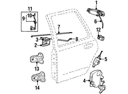 1990 Lincoln Town Car Door & Components Diagram 2 - Thumbnail