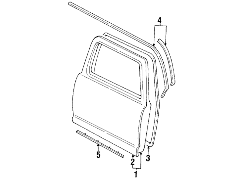 1998 Mercury Mountaineer Weatherstrip Diagram for F1TZ-7851223-B