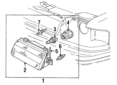 1992 Mercury Topaz Bulb Diagram for F23Z13466A