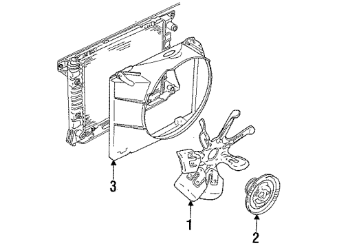 1990 Ford Thunderbird Cooling System, Radiator, Water Pump, Cooling Fan Diagram