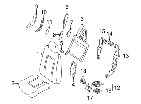 2003 Ford Expedition Front Seat Components Diagram