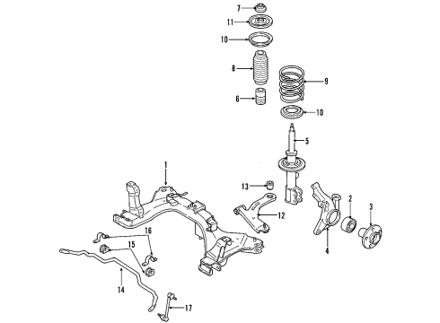 2001 Ford Escape Shock Absorber Assy - Front Diagram for 3U2Z-18124-VAA