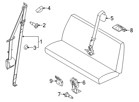 2008 Ford E-250 Seat Belt Diagram 2 - Thumbnail