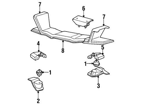 1995 Ford F-250 Bracket Engine Support Diagram for F4TZ6029A