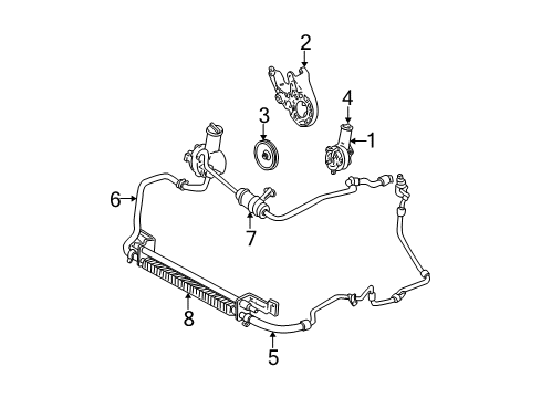 2001 Ford Taurus Pump Assy - Power Steering Diagram for YF1Z-3A674-DBRM