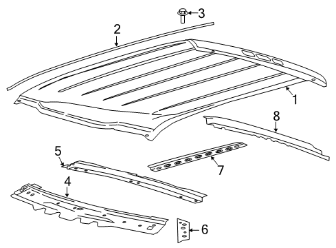 2019 Ford F-350 Super Duty Roof & Components Diagram