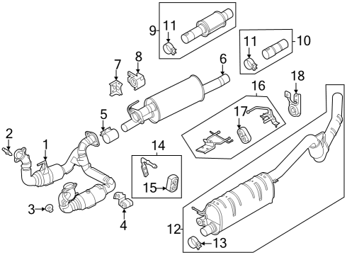 2023 Ford F-250 Super Duty BRACKET - EXHAUST PIPE MOUNTIN Diagram for PC3Z-5E269-S