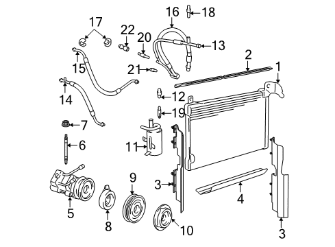 2003 Lincoln Town Car Evaporator Assembly Diagram for 4W1Z-19850-CA