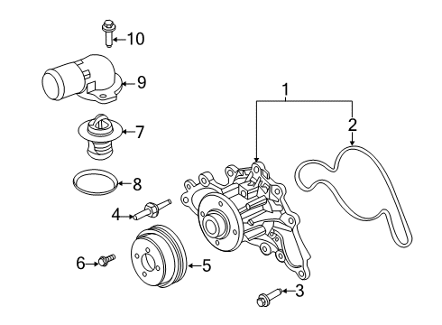 2021 Ford F-250 Super Duty Water Pump Diagram 3 - Thumbnail