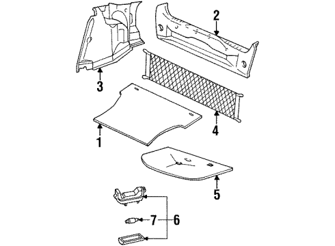 1999 Mercury Mystique Interior Trim - Rear Body Diagram