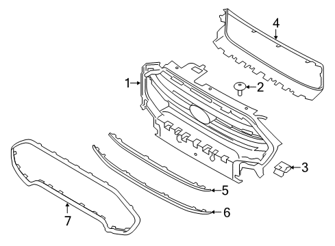 2019 Ford EcoSport Grille & Components Diagram