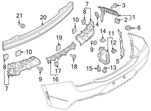 2024 Ford Mustang Bumper & Components - Rear Diagram 2 - Thumbnail