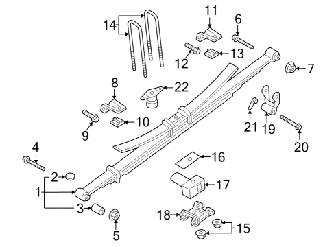 2023 Ford F-250 Super Duty Cap - Rear Suspension Diagram for BC3Z-5796-D