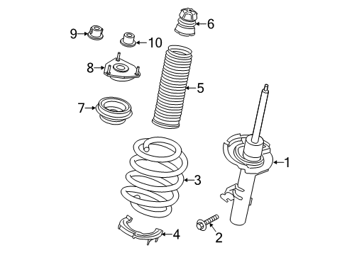 2019 Ford Transit-250 Struts & Components - Front Diagram