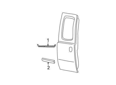 2004 Ford F-350 Super Duty Moulding - Door Outside Diagram for 5C3Z-2625532-AAS