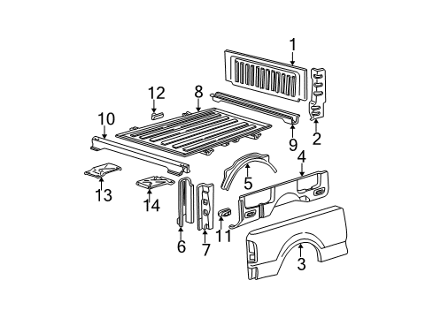 2004 Ford F-150 Heritage Front & Side Panels, Floor Diagram 1 - Thumbnail