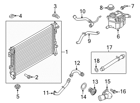 2015 Ford Explorer Radiator & Components Diagram 3 - Thumbnail