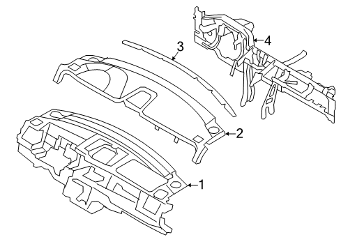 2011 Lincoln MKS Cluster & Switches, Instrument Panel Diagram