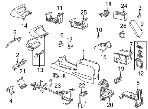 1995 Ford Explorer Panel Assembly Console Diagram for F57Z7804567B