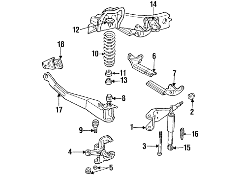 1987 Ford Ranger Front Suspension Components, Stabilizer Bar Diagram