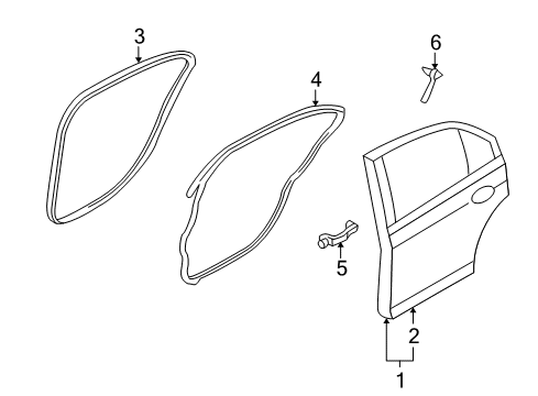 2006 Mercury Milan Rear Door Diagram