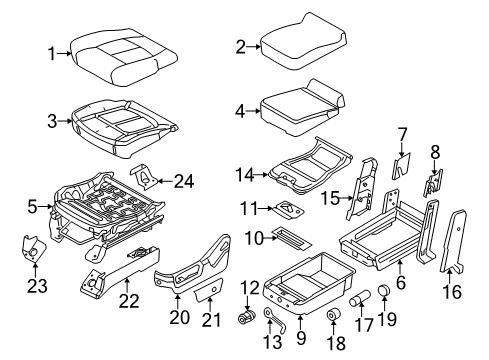 2014 Ford F-350 Super Duty Seat Cushion Cover Assembly Diagram for CC3Z-2562901-AA