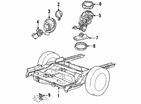 1994 Mercury Sable Strap Assy - Fuel Tank Diagram for F1DZ-9092-B