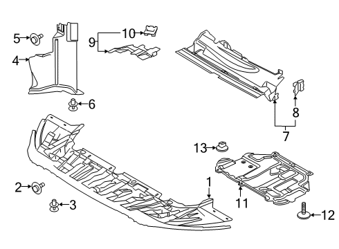 2019 Ford Transit Connect Splash Shields Diagram 2 - Thumbnail