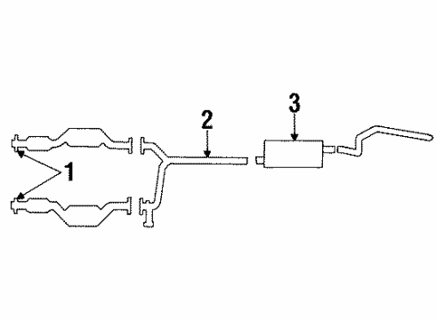 1994 Lincoln Town Car Front Exhaust Pipe Diagram for F4VY5246A