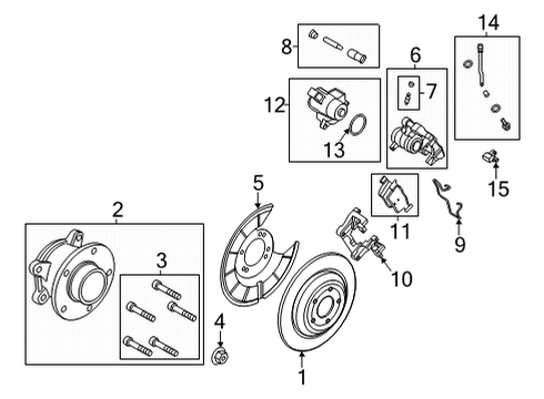 2023 Ford Maverick KIT - BRAKE CALIPER ATTACHMENT Diagram for NZ6Z-2386-B