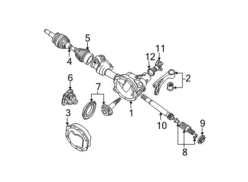 2004 Ford Explorer Sport Trac Carrier & Front Axles Diagram