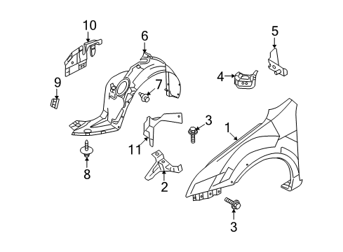 2006 Mercury Milan Fender & Components Diagram