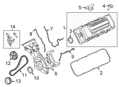 2015 Ford F-350 Super Duty Valve & Timing Covers Diagram