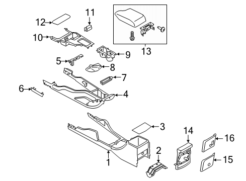 2023 Ford Ranger ARMREST ASY - CONSOLE Diagram for KB3Z-2106024-BB