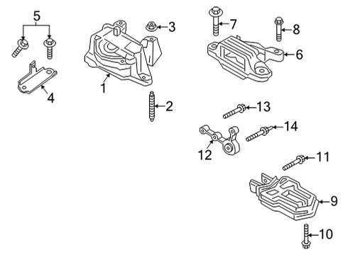 2023 Ford Bronco Sport Engine & Trans Mounting Diagram 1 - Thumbnail