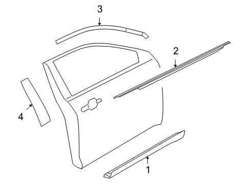 2016 Ford Special Service Police Sedan Exterior Trim - Front Door Diagram