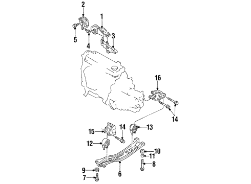 1994 Ford Aspire Bracket Diagram for F4BZ6028A