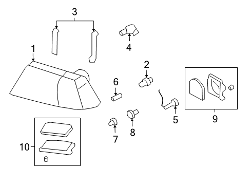 2004 Lincoln Aviator Headlamp Assembly Diagram for 2C5Z-13008-DB