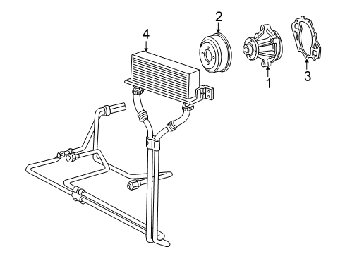 2006 Ford E-250 Water Pump, Trans Oil Cooler Diagram